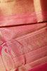 Magenta Pink Color Kanjivaram Pure Silk Handloom Gold Zari Saree with Temple Border