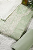 Pista Green Colour Cotton Printed & Resham Neck Embroidered Unstitched Suit