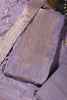 Lavender Banarsi Floral Woven Silk Unstitched Suit