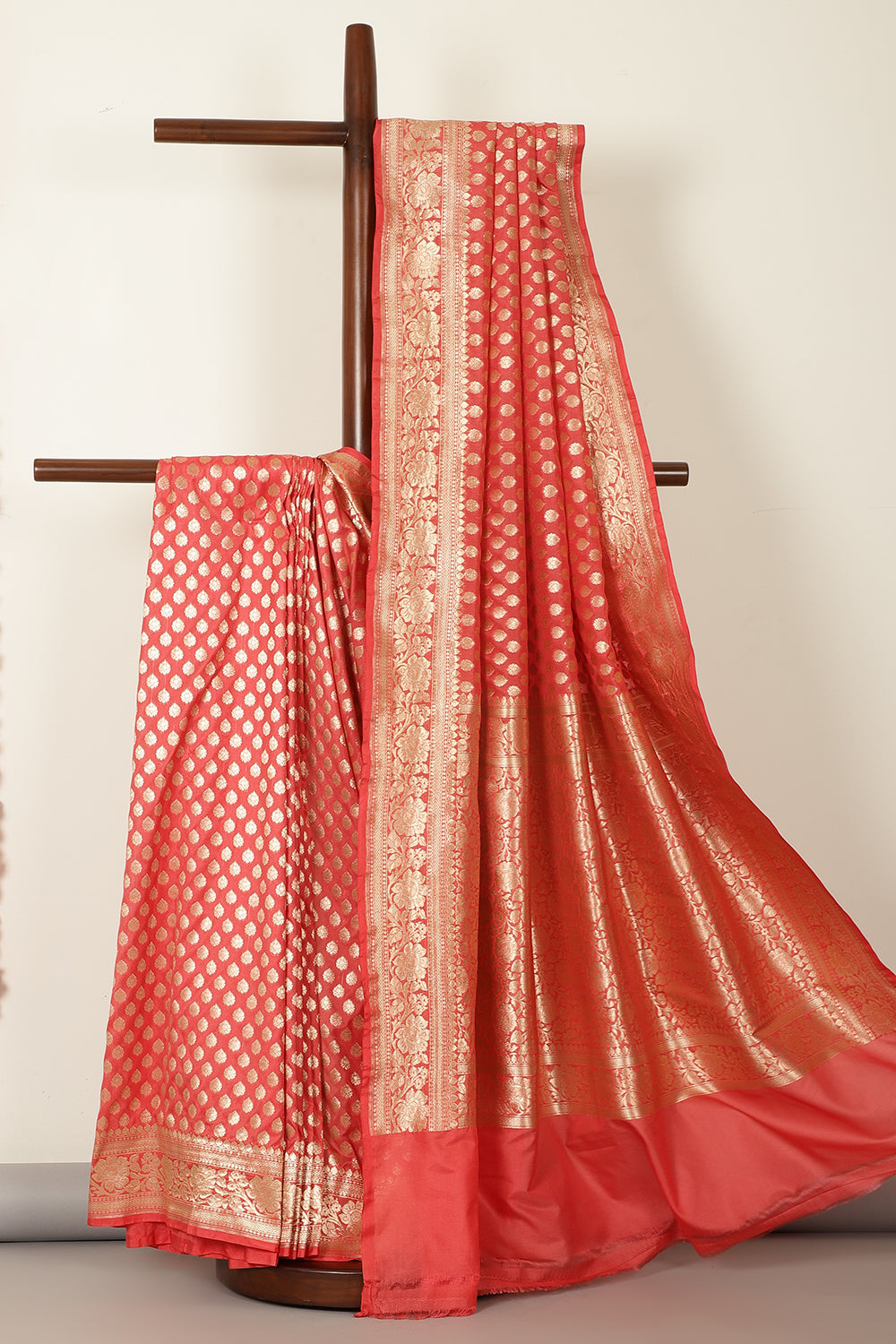 Coral Banarasi SIlk Woven Saree