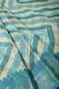 Teal Blue Chiffon Lehariya Printed Saree