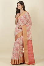 Beige Cotton Woven Saree