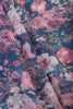 Blue Floral Printed Chiffon Saree