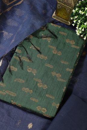 Green Chanderi Silk Woven Unstitched Suit