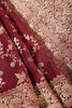 Dark Scarlet Banarasi Silk Zari Floral Zaal Woven Saree