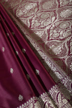 Dark Scarlet Banarsi Silk Zari Woven Saree