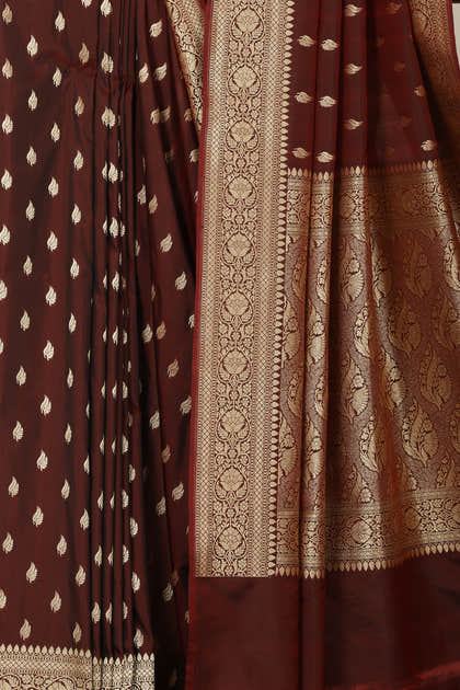 Maroon Banarasi Woven SIlk Saree