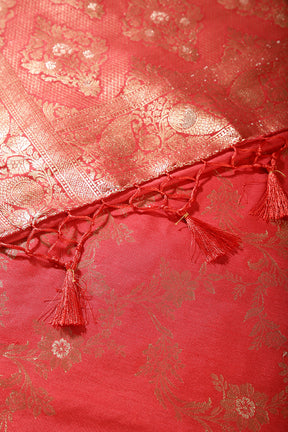 Red Color Zari Woven South Silk Saree