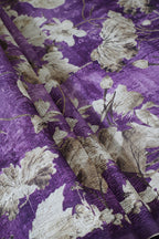 Purple Tussar Silk Floral Printed Saree