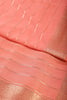 Peach Color Georgette Saree with Zari Pinstripes