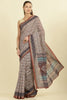 Brown Ajrakh Block Printed Cotton Saree