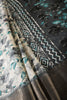 Teal & Cream Colour Floral Printed Cotton Silk Saree