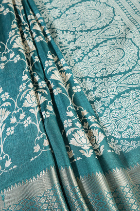 Rama Color Cotton Silk Block Printed Sar