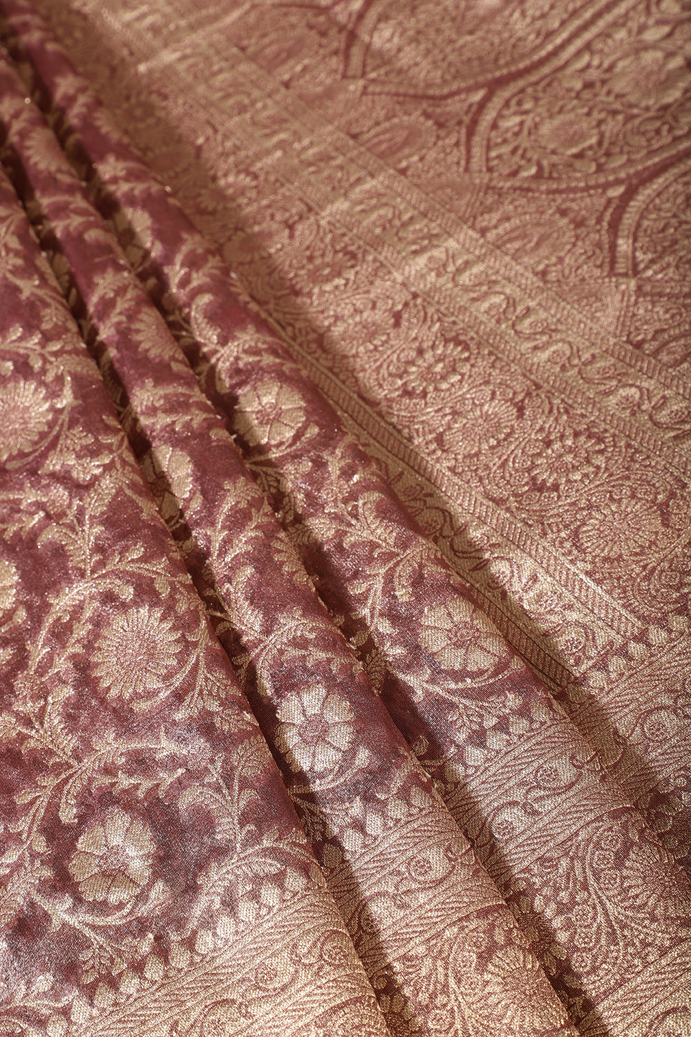 Wine Tissue Silk Banarasi Woven Saree