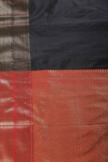 Black Zari Woven Art Silk Saree