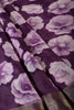 Purple Chiffon Floral Printed Saree