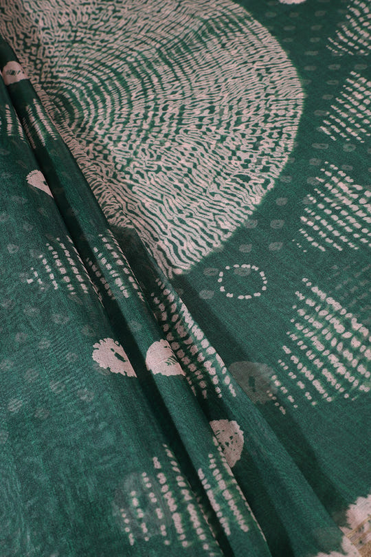 Green Organza Silk Printed Saree