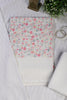 White & Pink Cotton Floral Printed and Resham Embroidered Unstitched Suit Material