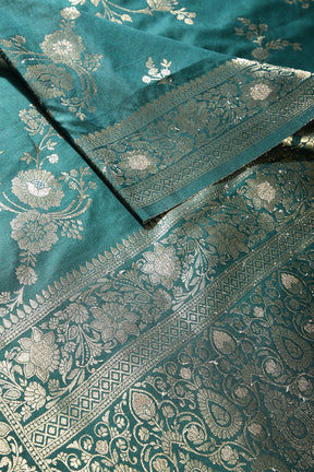 Bottle Green Color Art Silk Zari Woven Saree