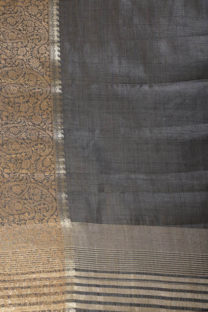 Black Cotton Silk Woven Saree