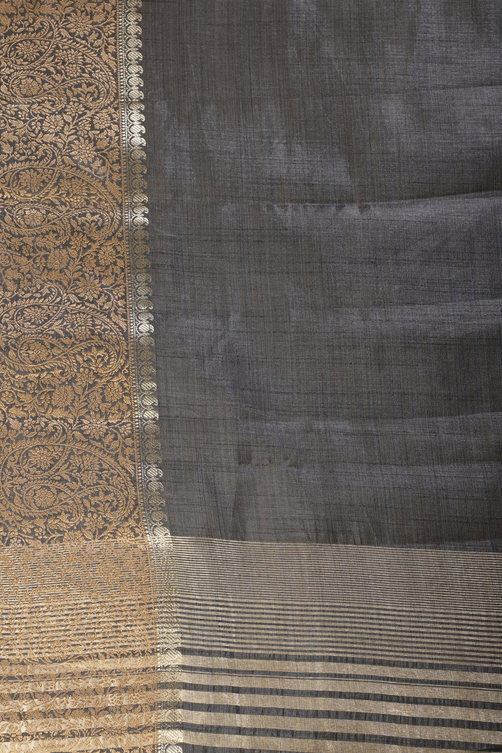 Black Cotton Silk Woven Saree