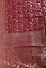 Dark Scarlet Floral Zaal Woven Silk Banarasi Saree