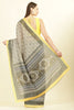 Olive Green Ajrakh Block Printed Cotton Saree
