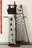 Grey & Black Polka Dot Printed Georgette Saree