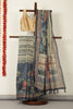 Grey Cotton Floral Printed Saree