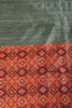 Sage Green Printed Tussar Silk Saree