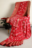 Venetian Red Color Block Printed Cotton Silk Saree