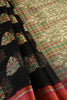 Black Color Supernet Cotton Woven Saree