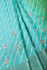 Turquoise Jaipuri Silk Leheriya Printed And Embroidered Saree