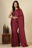 Wine Modal Silk Saree with Zari Pinstripes