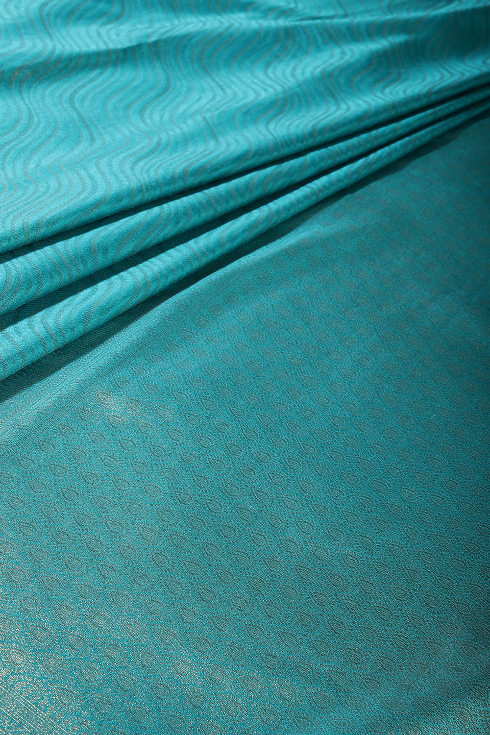 Teal Color Soft Silk Leheria Zari Woven Saree