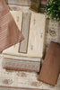 Beige & Brown Chanderi Cotton Floral Printed And Neck Embroidered Unstitched Suit Material Unstitched Suit Fabric