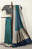 Navy & Tourquise Color Banarasi Silk Woven Saree