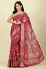 Dark Magenta Cotton Silk Printed Saree