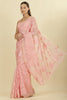 Pink Cotton Floral Resham Embroidered Saree