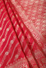 Rani Color Banarasi Woven Tussar Silk Saree