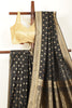 Black Soft Silk Zari and Resham Woven Saree