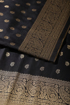 Black Silk Zari Buta Woven Saree