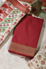 Maroon Cotton Unstitched Suit Material With Floral Printed Dupatta & Salwar