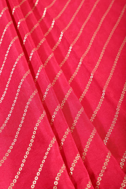 Rani Modal Silk Saree with Zari Pinstripes