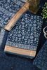 Navy Warli Print Cotton Unstitched Suit Material