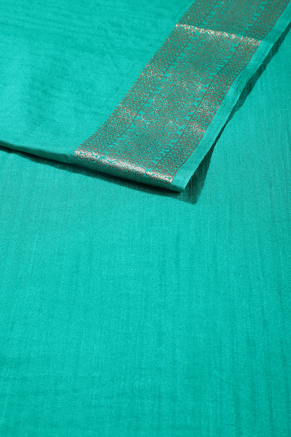 Sea Green Colour Cotton Silk Zari Woven Saree