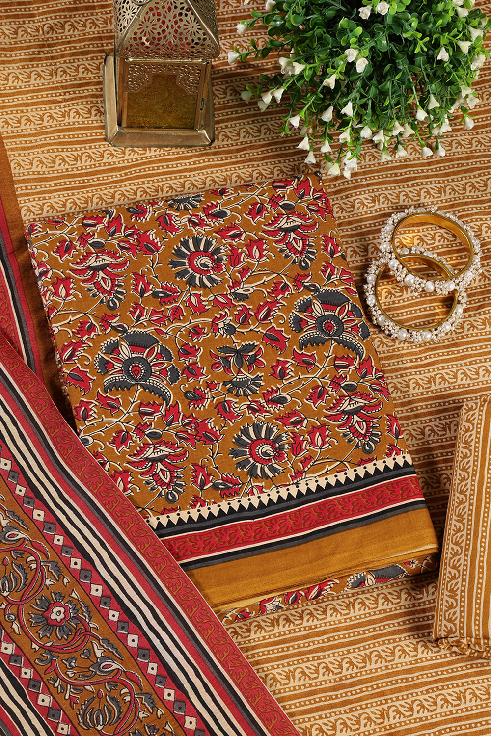 Mustard Cambric Cotton Unstitched Suit Material