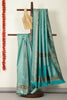 Teal Silk Zari and Resham Woven Paithani Work Saree