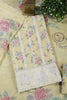 Mustard Color Cotton Flower Printed and Lace Work Unstitched Suit Fabric