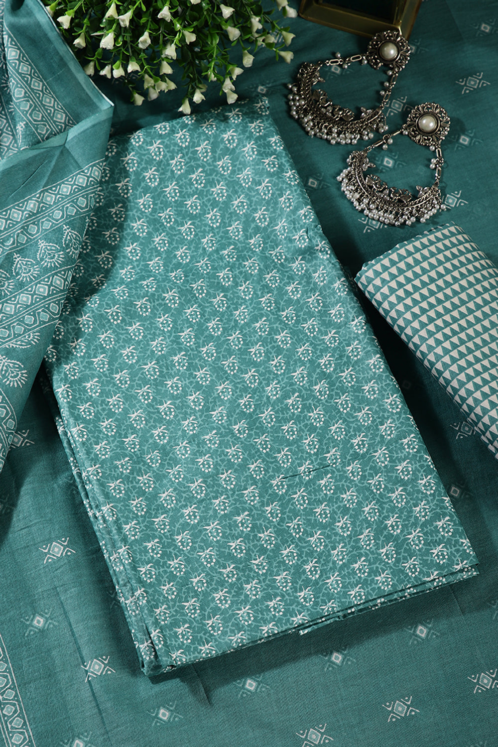 Rama Color Cotton Printed Unstitched Suit